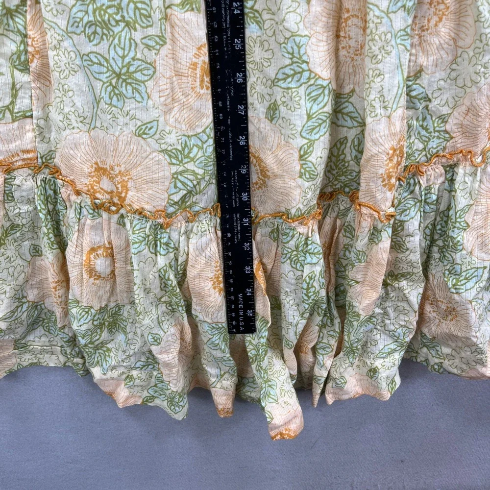 Free People Extratropical Maxi Dress Women M Ivory Combo Floral Smocked Boho NWT